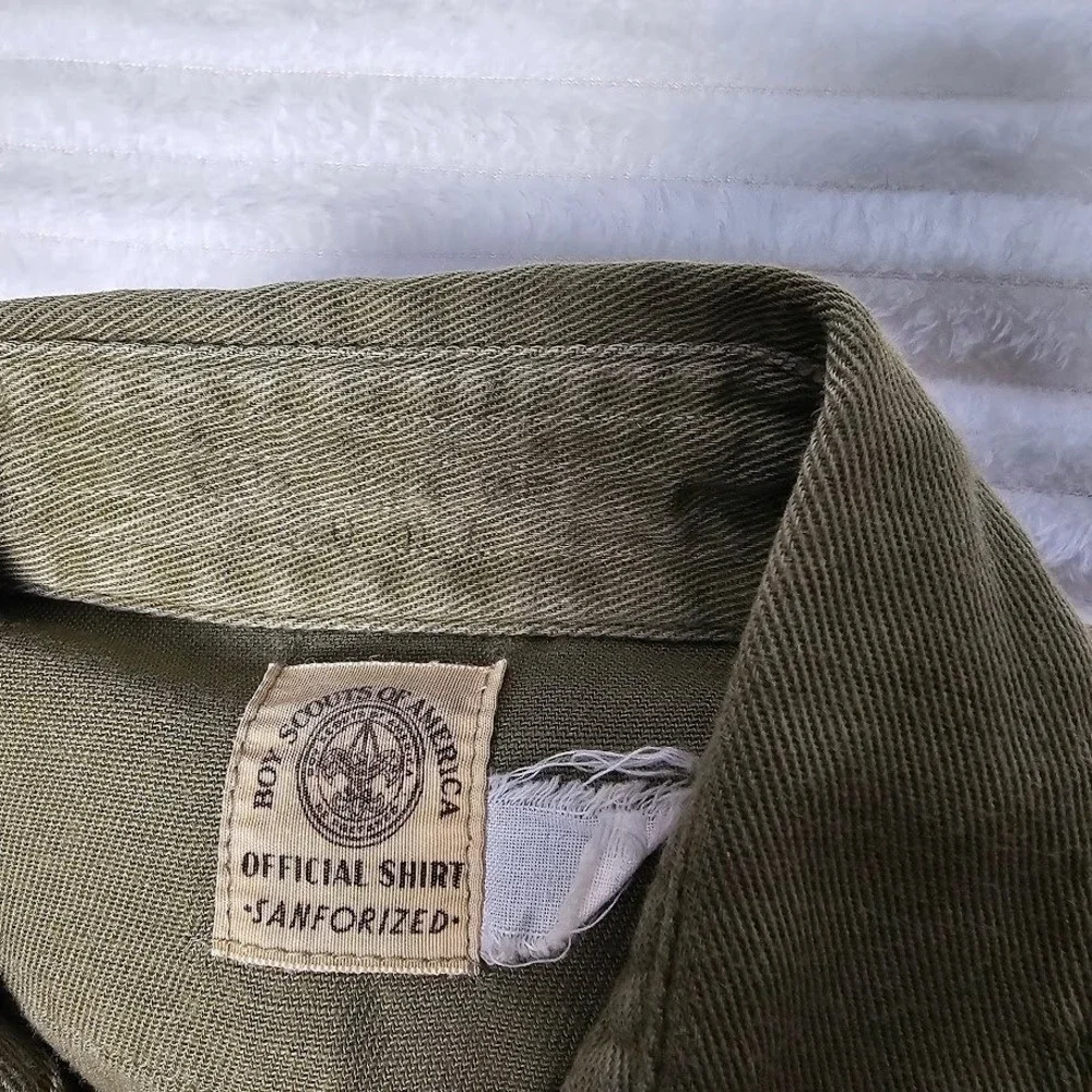 Boy Scouts of America Kids Vintage Patched Uniform 12 Shirt Hat Green 1960s BSA